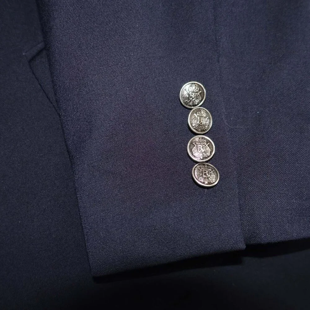 Michael Kors Men's Blazer Size 38 Regular Navy Blue 100% Wool 2 Button Jacket R